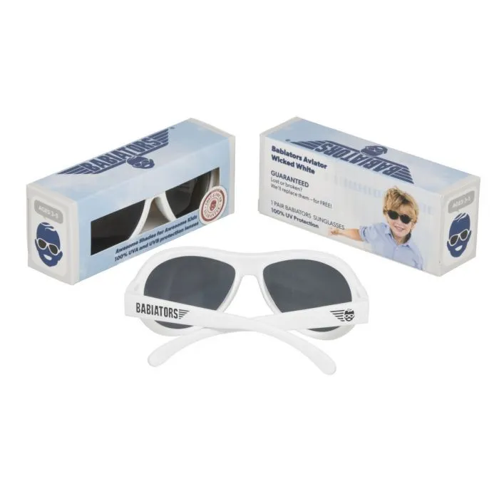 BABIATORS  UVZONNEBRIL VOOR KINDEREN  AVIATOR  WIT 