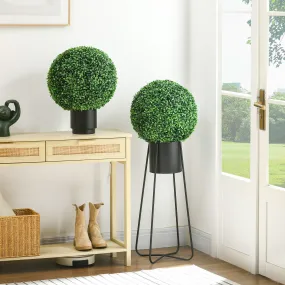 Buchsbaumkogel 2-delige set, Kunstmatige planten, Kamerplant met UV-bescherming, Plant decoratie, Kunstboom voor binnen, buiten,