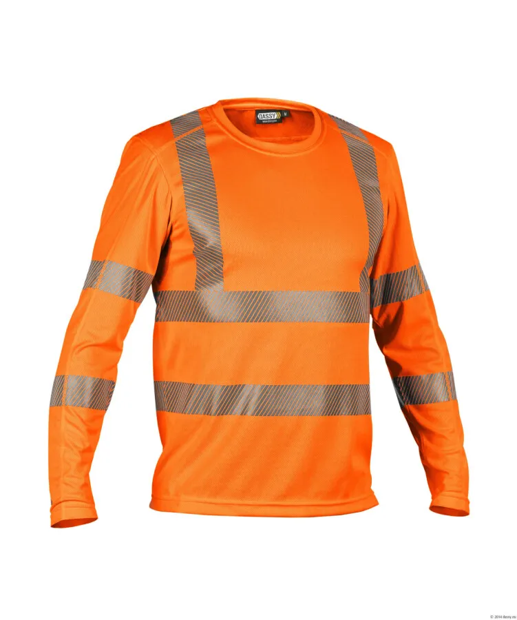 DASSY® CARTERVILLE HOGE ZICHTBAARHEIDSUVTSHIRT MET LANGE MOUWEN FLUORORANJE MAAT 2XL