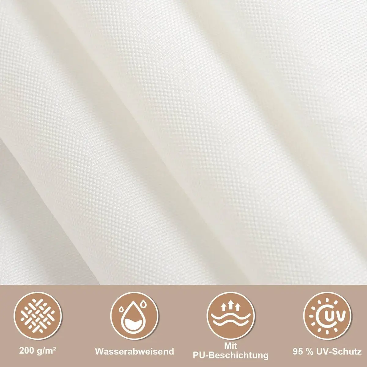 DIFERZA LUIFEL, ZONWERING, GEMAAKT VAN PES, 200 G/M² POLYESTER, 95% UVBESCHERMING, CRèME 5×7 M