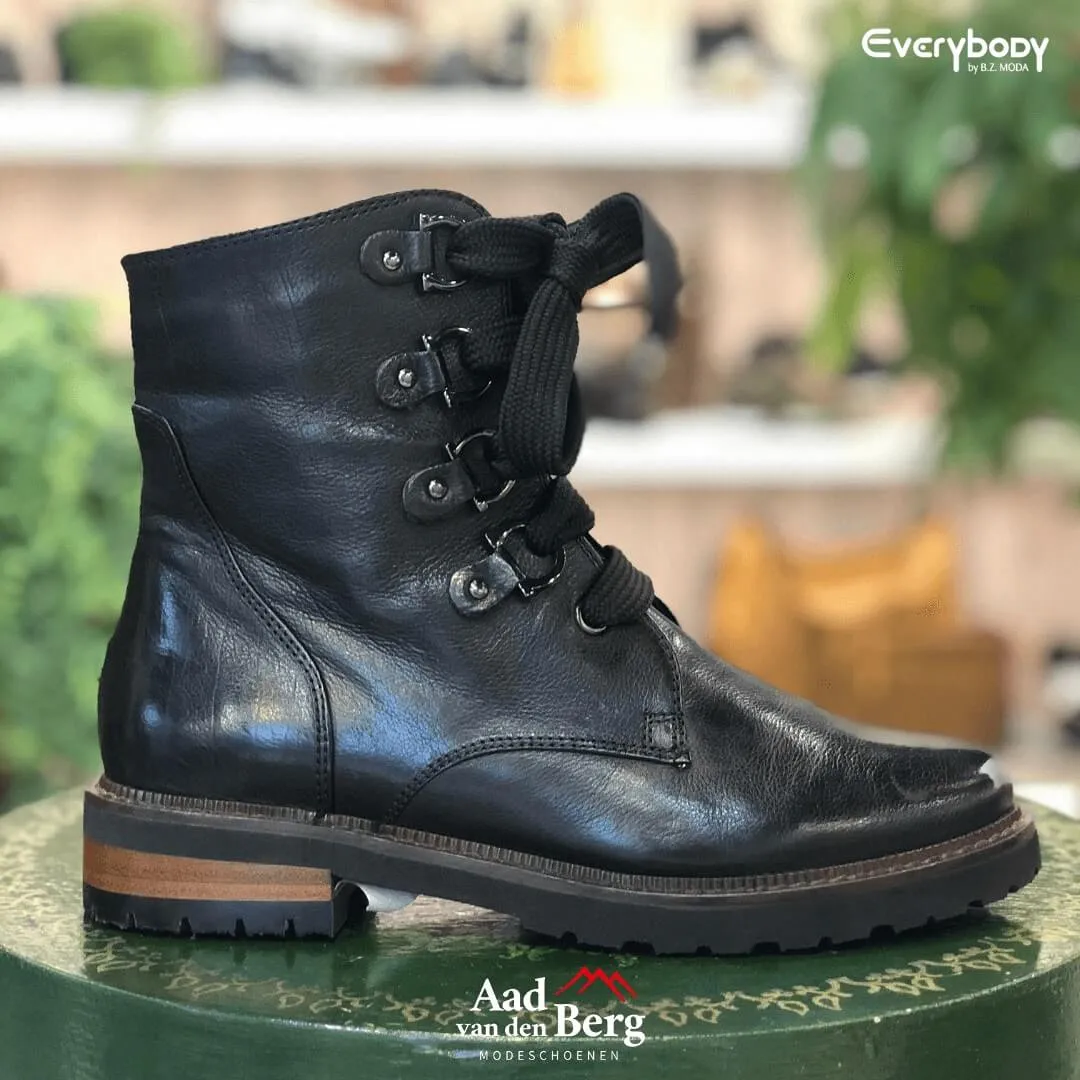 Everybody Damesschoenen Veterlaarsjes zwart
