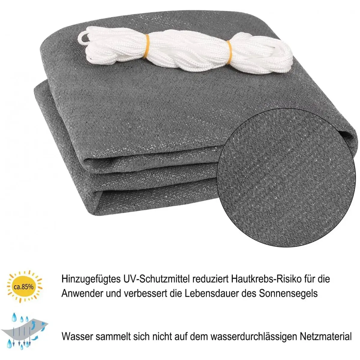 LUIFELZONWERING ADEMEND HDPE WINDSCHERM MET UVBESCHERMING GRIJS 2,5×3,5M