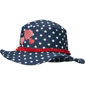 Playshoes - UV-zonnehoed voor meisjes - blauw met hartjes 