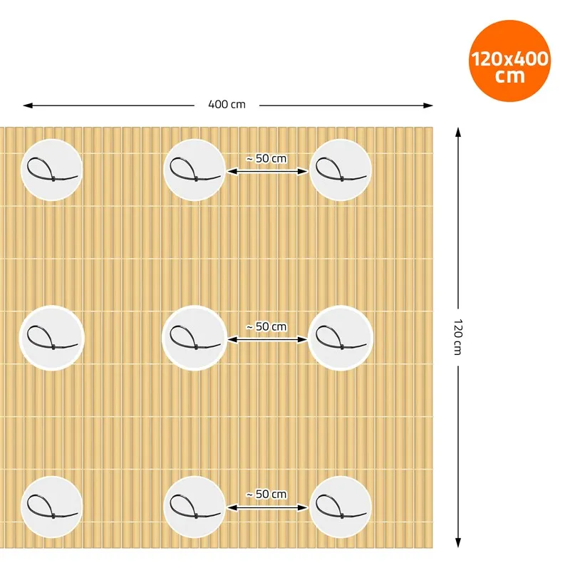PRIVACYSCHERM MAT 120X800 CM PRIVACY HEK WINDSCHERM BALKONSCHERM PVC BAMBOE UVBESTENDIG
