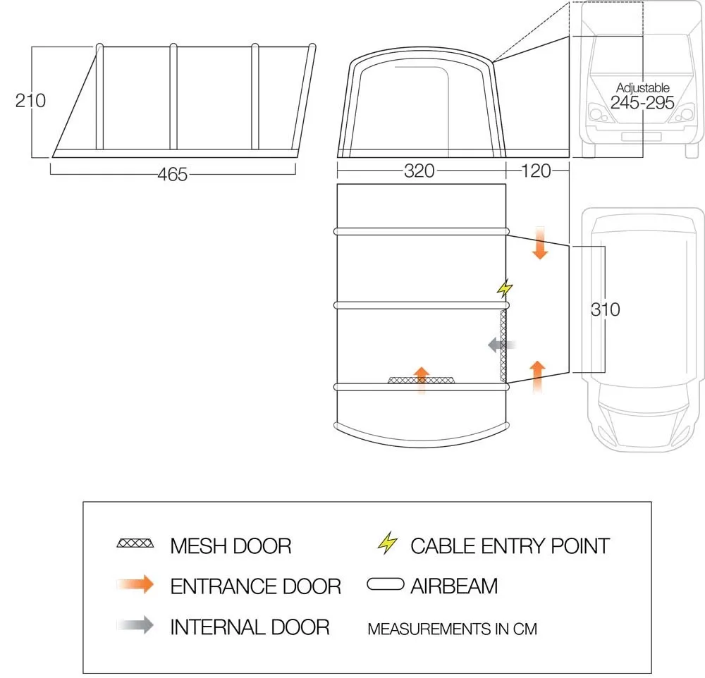 Voortent Vango Galli III RSV Tall Cloud Grey