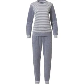 Warme velours grijze pyjama